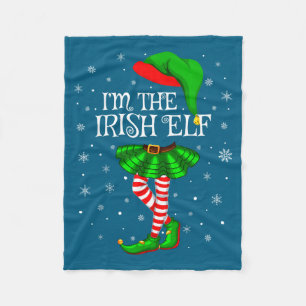 Irish Elf Christmas Matching Family Women Girls El Fleece Blanket