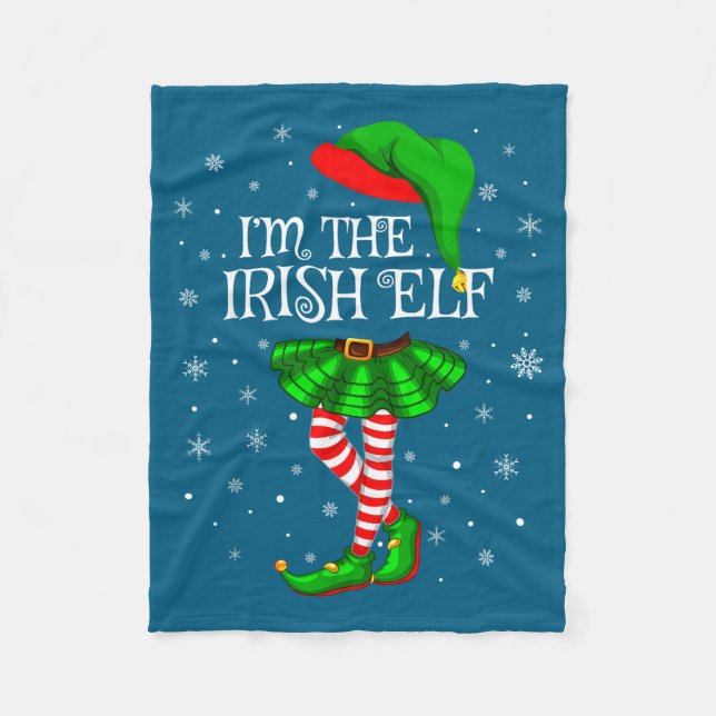 Irish Elf Christmas Matching Family Women Girls El Fleece Blanket (Front)