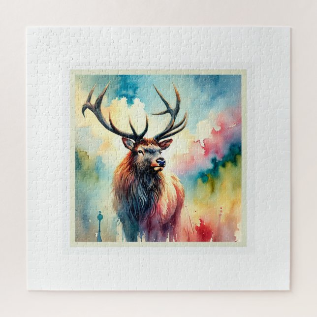Irish Elk 170724AREF101 - Watercolor Jigsaw Puzzle (Vertical)