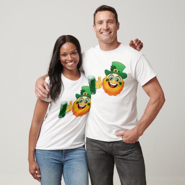 irish emoji lucky green beer st patricks day funny T-Shirt (Unisex)