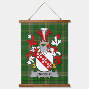 Irish Enright Coat of Arms Family Crest Hanging Tapestry