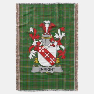 Irish Enright Coat of Arms Family Crest Ireland Throw Blanket