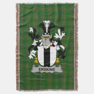 Irish Erskine Coat of Arms Family Crest Ireland Throw Blanket