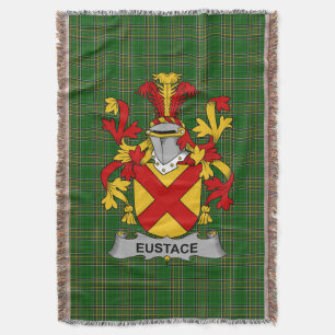  Irish Eustace Coat of Arms Family Crest Ireland Throw Blanket