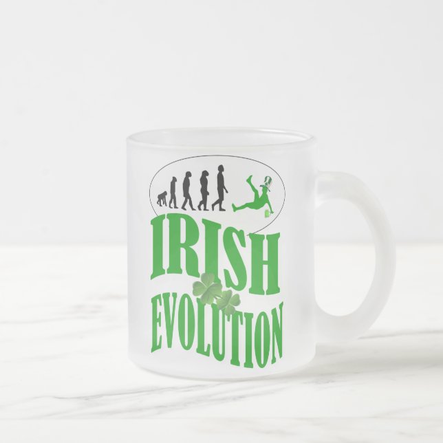 Irish evolution frosted glass coffee mug (Right)