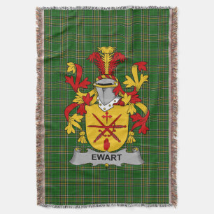 Irish Ewart Coat of Arms Family Crest Ireland Throw Blanket