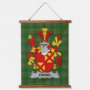 Irish Ewing Coat of Arms Family Crest Hanging Tapestry