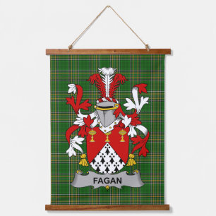 Irish Fagan Coat of Arms Family Crest Hanging Tapestry