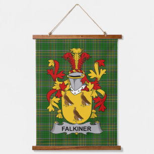 Irish Falkiner Coat of Arms Family Crest Hanging Tapestry