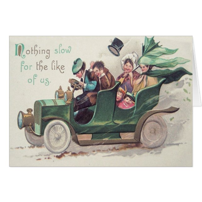 Irish Family Antique Car Driving (Front Horizontal)