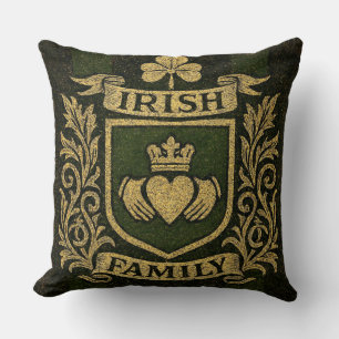 Irish Family Crest Claddagh St. Patrick’s Day  Cushion