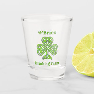 Irish Family Drinking Team Shamrock Clover Shot Glass