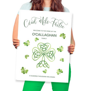 Irish Family Welcome Sign   Cead Mile Failte