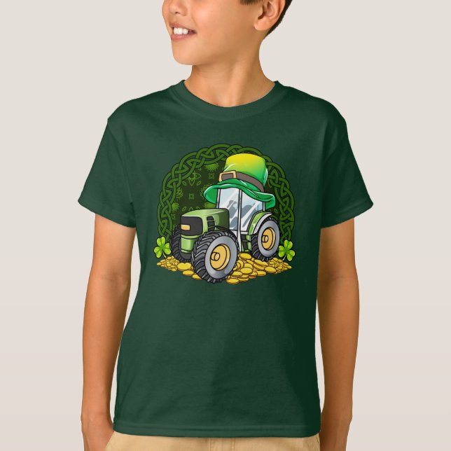 Irish Farmer Tractor St Patricks Day Ireland Farm T-Shirt (Front)