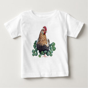 Irish Farmhouse   Cute Rooster in Clover Baby Baby T-Shirt