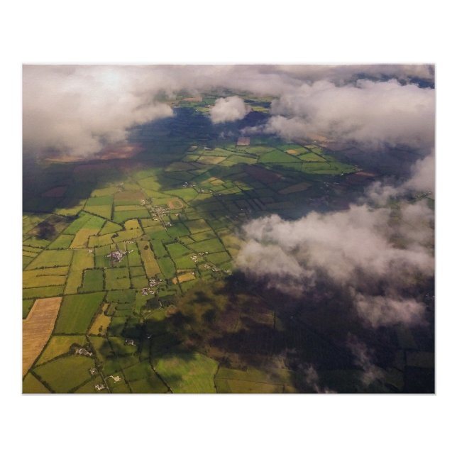 Irish Farmland Patchwork – Aerial Landscape Print (Front)