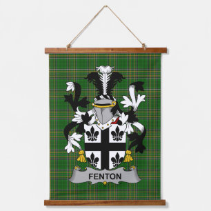 Irish Fenton Coat of Arms Family Crest Hanging Tapestry
