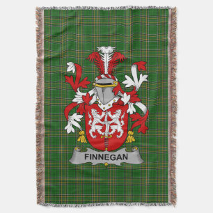  Irish Finnegan or O_Finnegan Coat of Arms Family  Throw Blanket