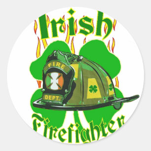 Irish firefighter classic round sticker