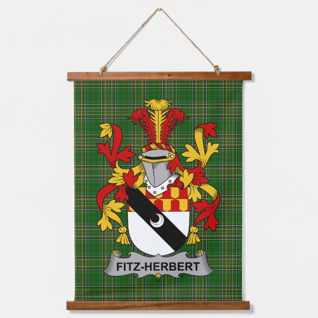 Irish Fitz-Herbert Coat of Arms Family Crest Hanging Tapestry (Front)