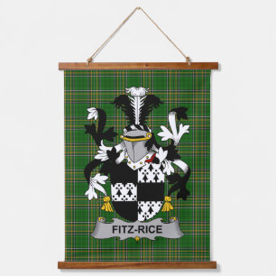 Irish Fitz-Rice Coat of Arms Family Crest Hanging Tapestry