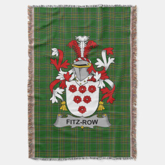  Irish Fitz-Row Coat of Arms Family Crest Ireland Throw Blanket