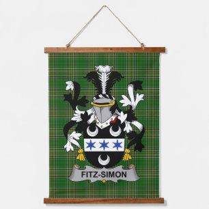 Irish Fitz-Simon Coat of Arms Family Crest Hanging Tapestry