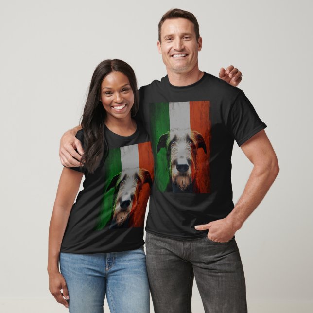 Irish Flag and Wolfhound  T-Shirt (Unisex)