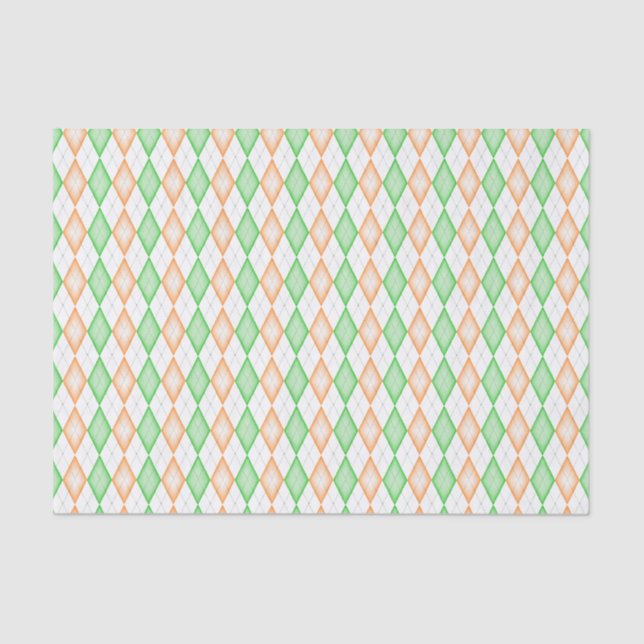Irish Flag Argyle Tissue Paper (Front)