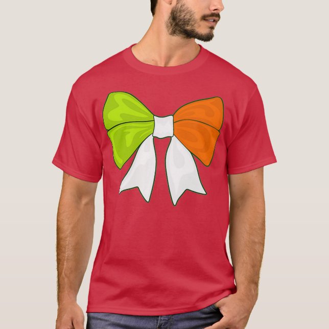 Irish Flag Bow Tie St Patrick Paddy Patty Day T-Shirt (Front)
