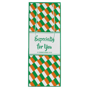 IRISH FLAG Christian Bible Verse Wine Gift Bag