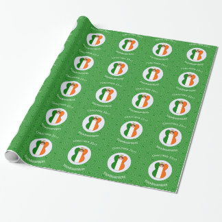 Irish Flag Christmas Angel Personalised Wrapping Paper