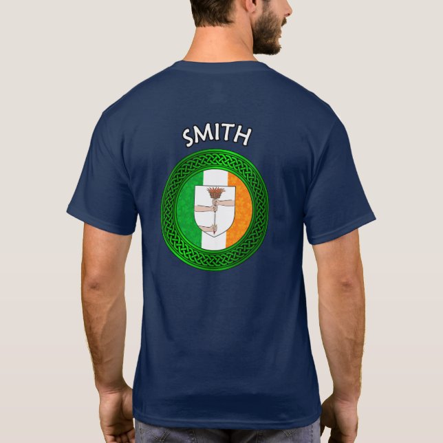 Irish Flag Clover Celtic Knot - Smith T-Shirt (Back)
