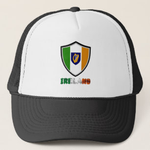 Irish flag-coat arms trucker hat