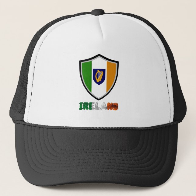 Irish flag-coat arms trucker hat (Front)
