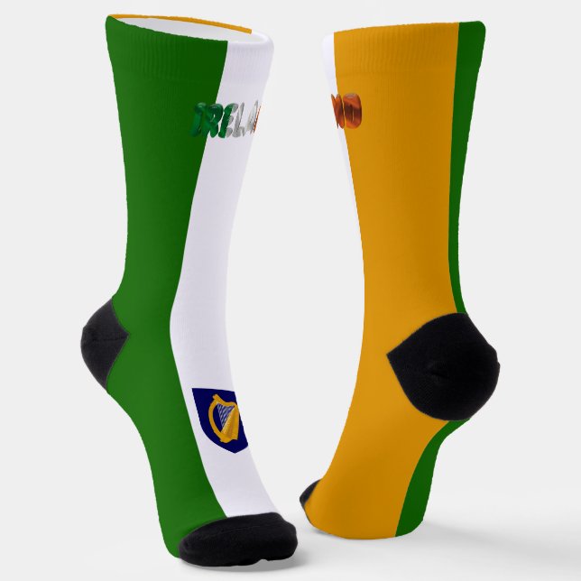Irish flag-coat of arms socks (Angled)