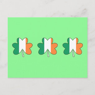 Irish Flag Colour Shamrocks Postcard