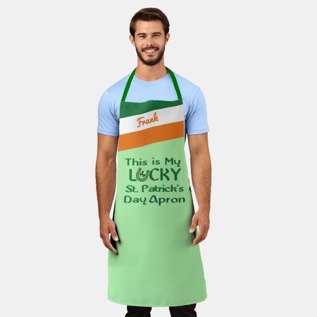 Irish Flag Colours My Lucky St. Patrick's Day  Apron (Worn)