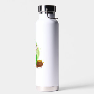 Irish Flag Corgi Dog Smoking a Pipe, Shamrock St P Water Bottle