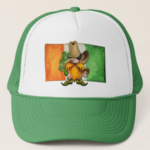 Irish Flag Cowboy Gnome Lucky Trucker Hat