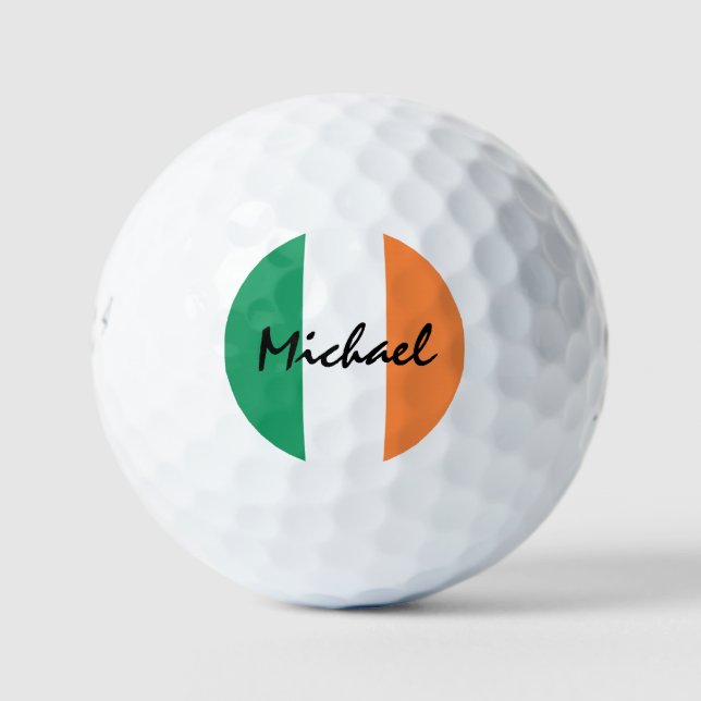 Irish Flag Custom Name be6 gbcnt Golf Balls (Front)
