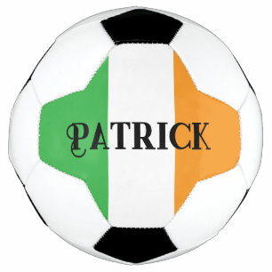 Irish Flag Custom Name Green and Orange Soccer Ball