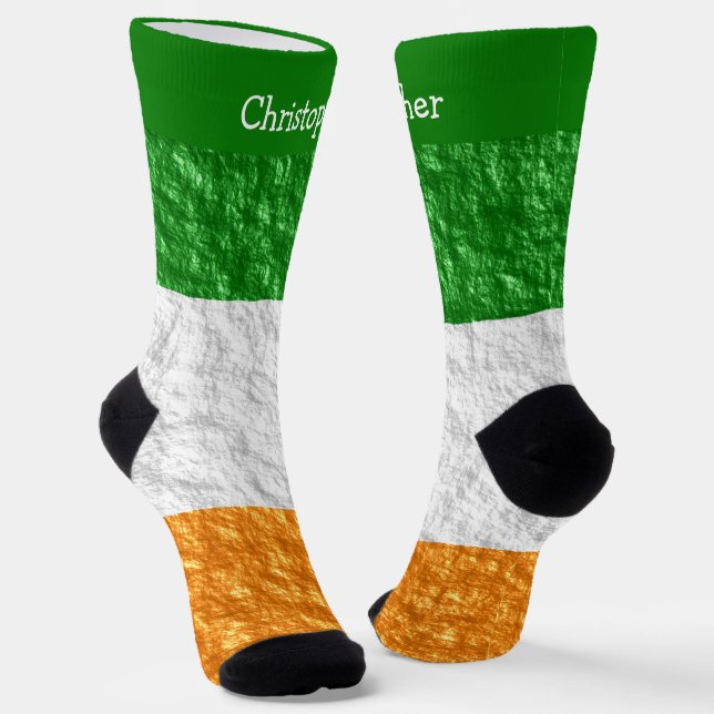 Irish Flag Design Socks (Angled)