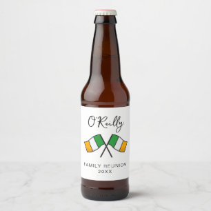 Irish Flag Family Reunion Beer Bottle Label