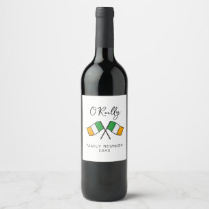 Irish Flag Family Reunion Wine Label
