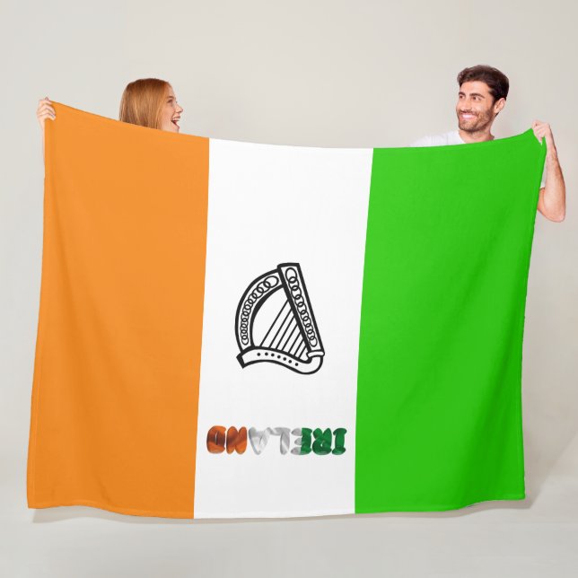 Irish flag fleece blanket (In Situ)