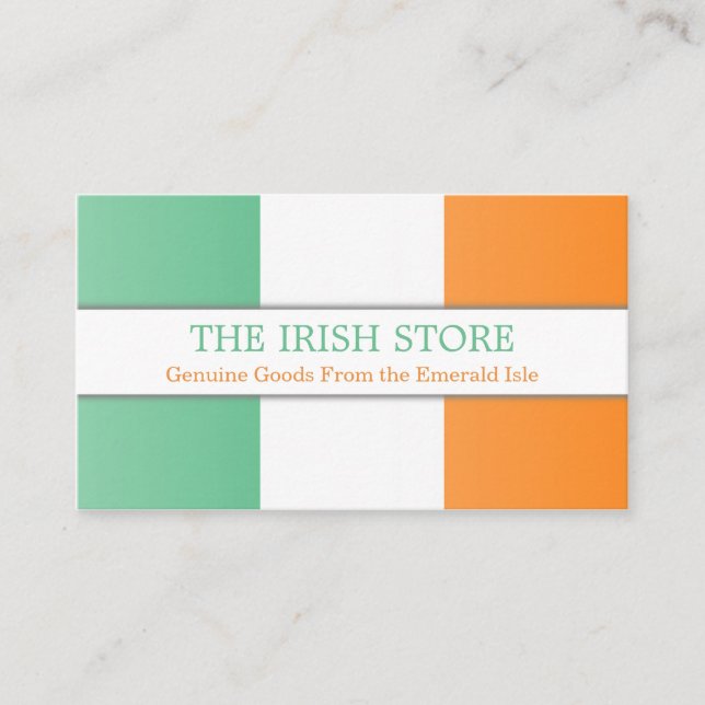 Irish Flag, Fully Customisable Business Card (Front)