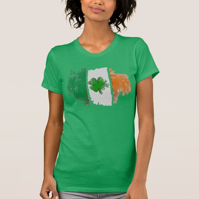 Irish Flag Green Shirt Womens Irish T-Shirt Design (Front)