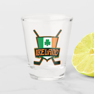 Irish Flag Ice Hockey Logo Shot Glass