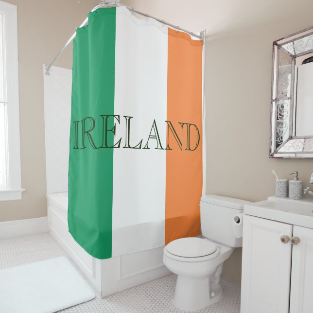 Irish Flag Ireland sccnt Shower Curtain (In Situ)